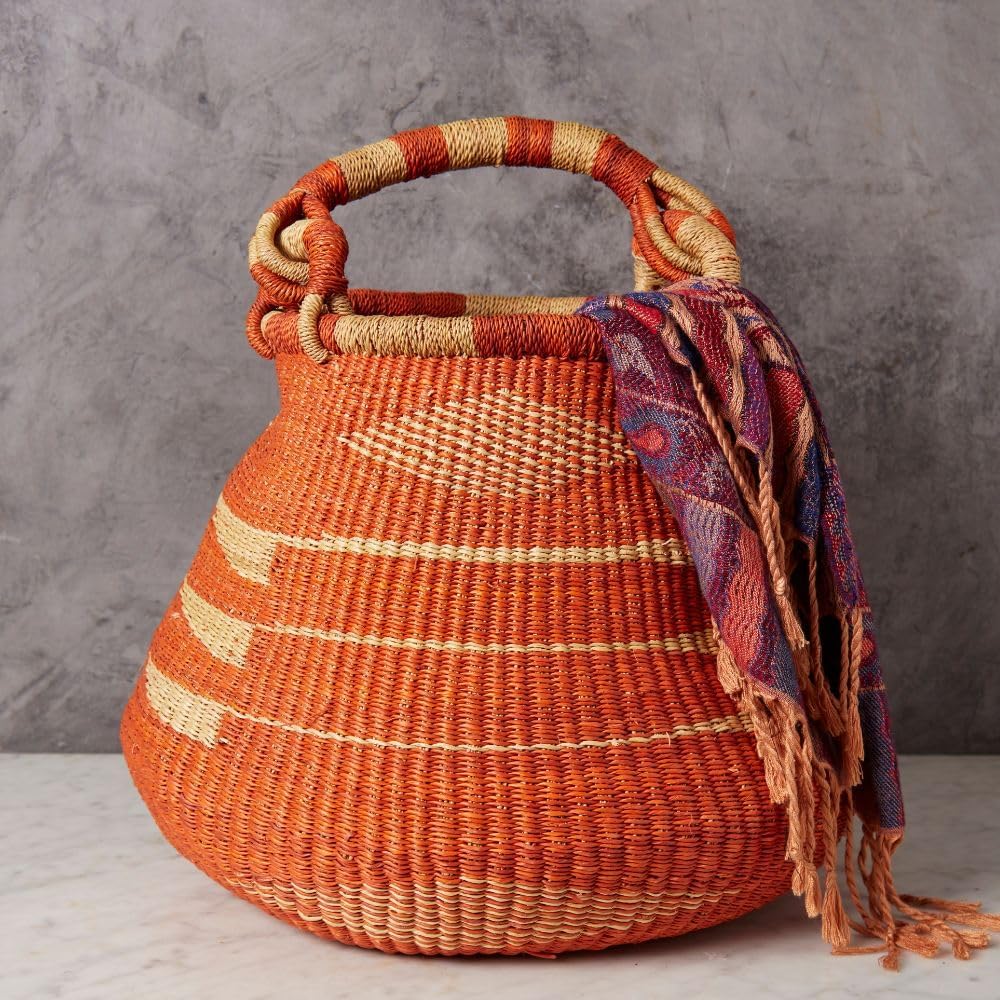 Woven Straw Bag - Cesto de Armazenamento Trançado de 16