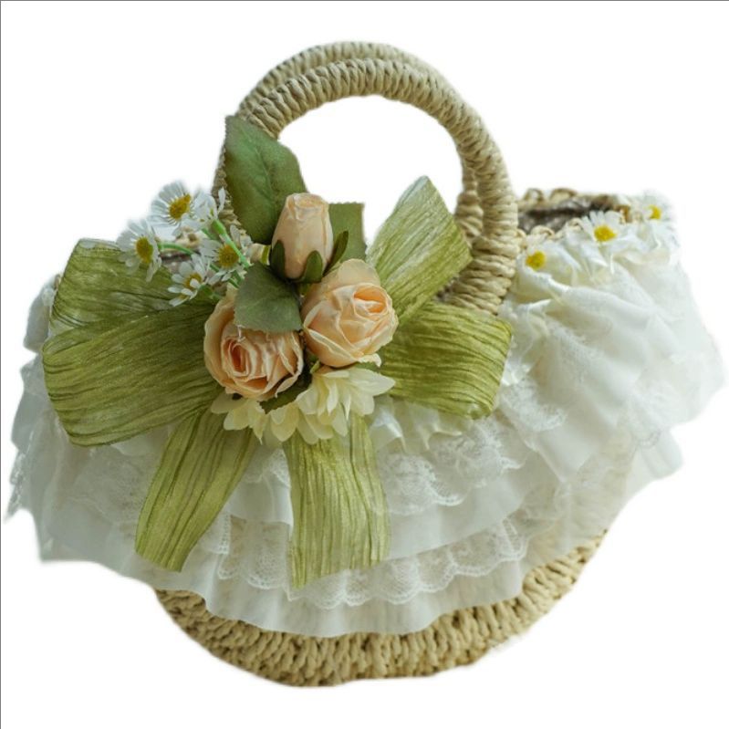 Woven Straw Bag - Bolsa de palha de renda Lolita