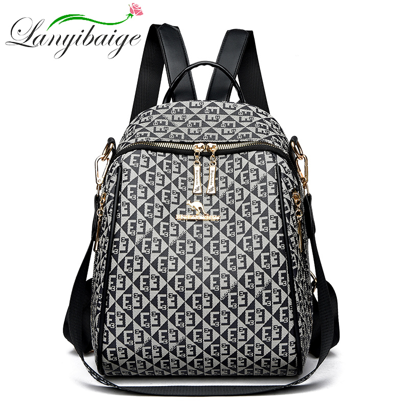 Women Bags Medium Size - Bolsa de ombro retro impressa para