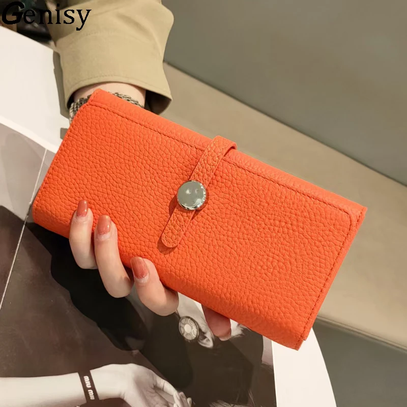 Women Bags Lv - Carteira de couro genuíno das mulheres