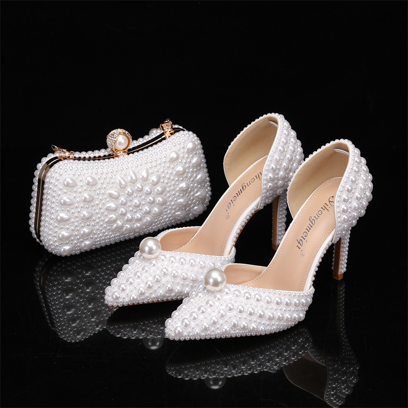 Women Bags White - Conjunto de bolsa e sapato para