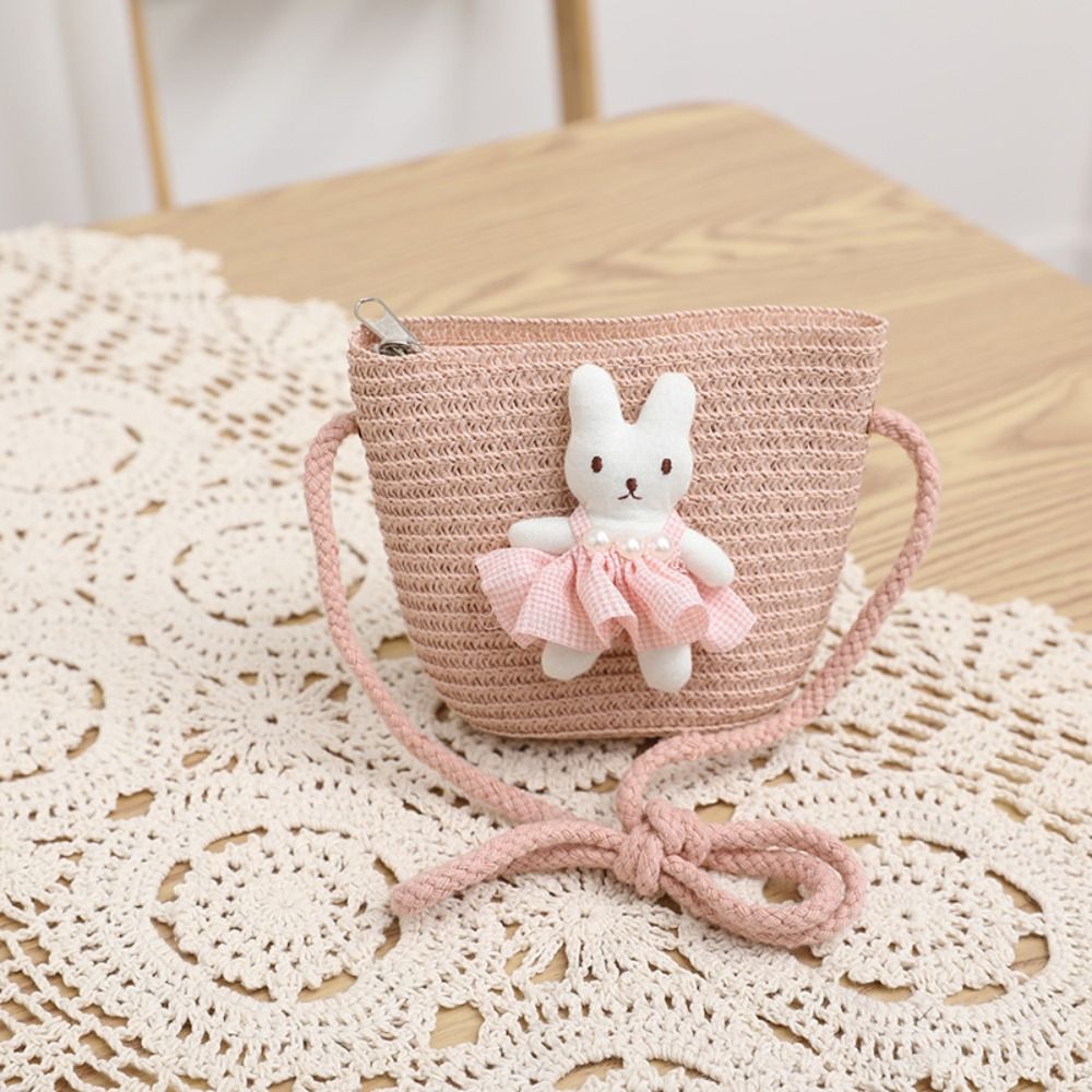Woven Straw Bag - Bolsa Mini de Palha com Desenho