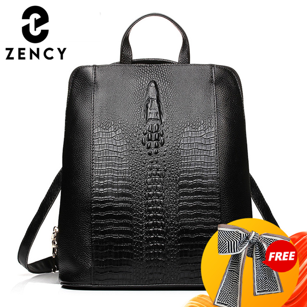 Women Bags White - Zency 100% mochila de couro genuíno