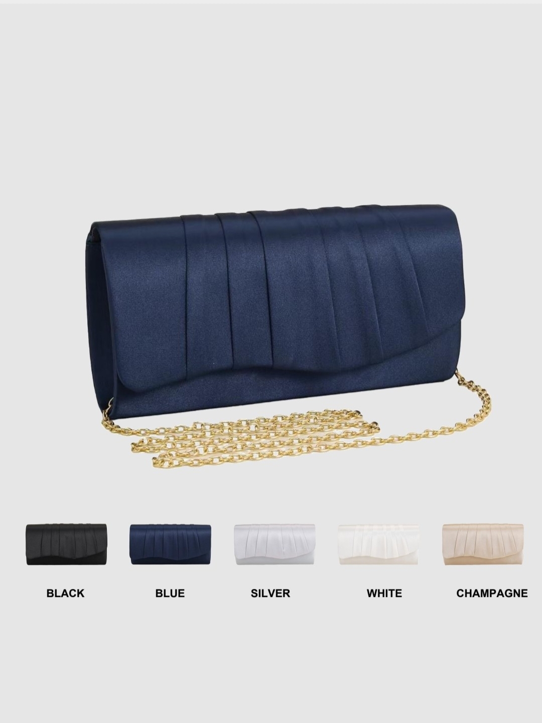 Women'S Evening Bags - Senhoras saco de jantar plissado cor