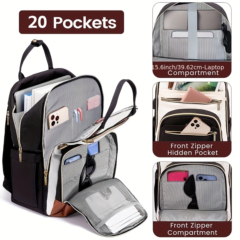 Women Bags For Laptop - Mochila Feminina Bicolor para Laptop, Resistente