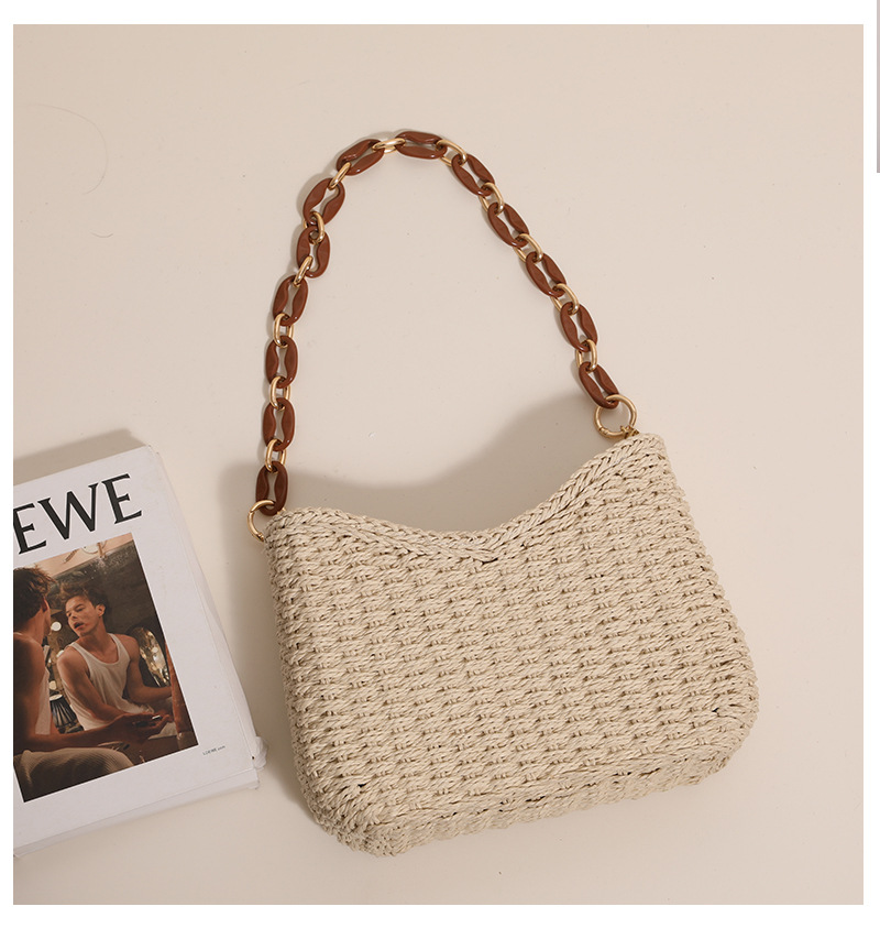 Woven Straw Bag - Bolsa de Palha Trançada para Mulheres: