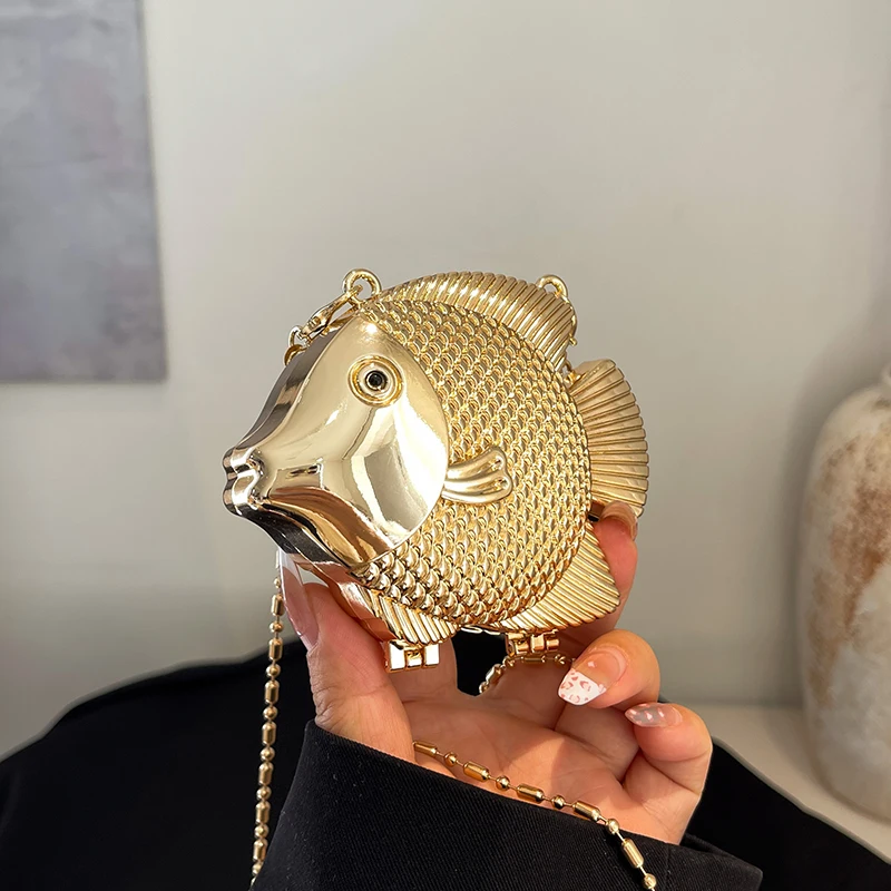 Women'S Evening Bags - Bonito pequeno peixe forma de metal