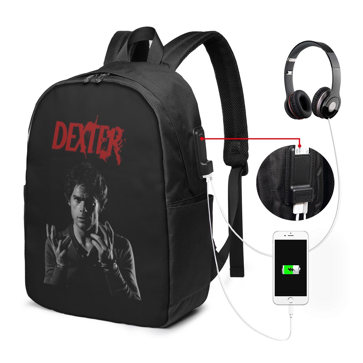 Women Bags For Laptop - Mochila Dexter Morgan para viagem, bolsa
