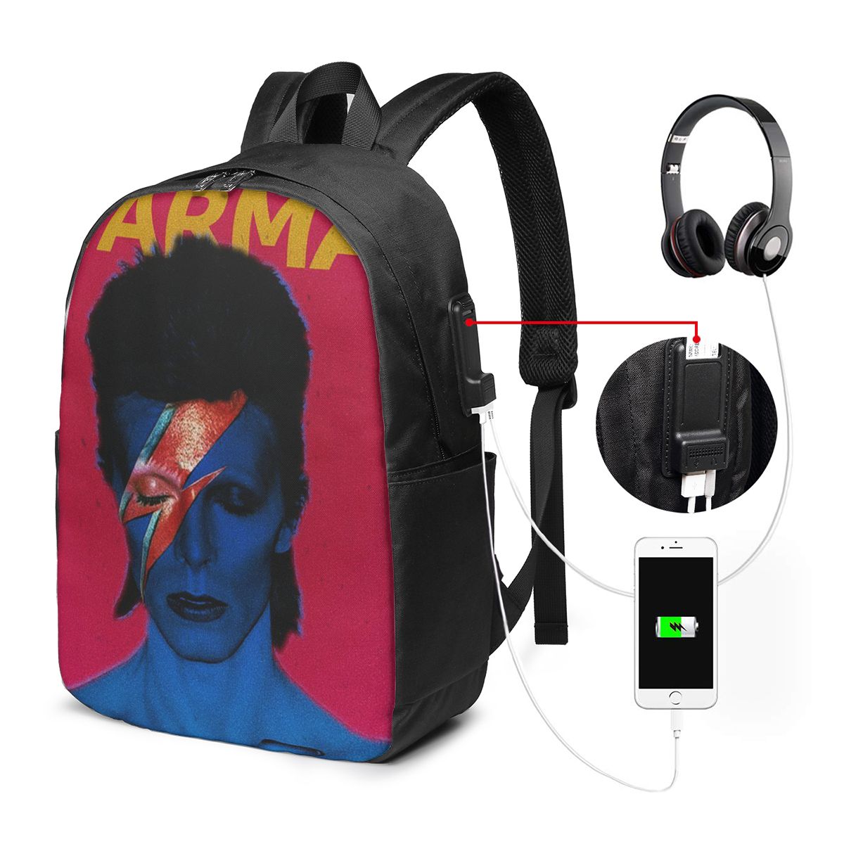 Women Bags For Laptop - Mochila Davids Bowied para viagem, bolsa