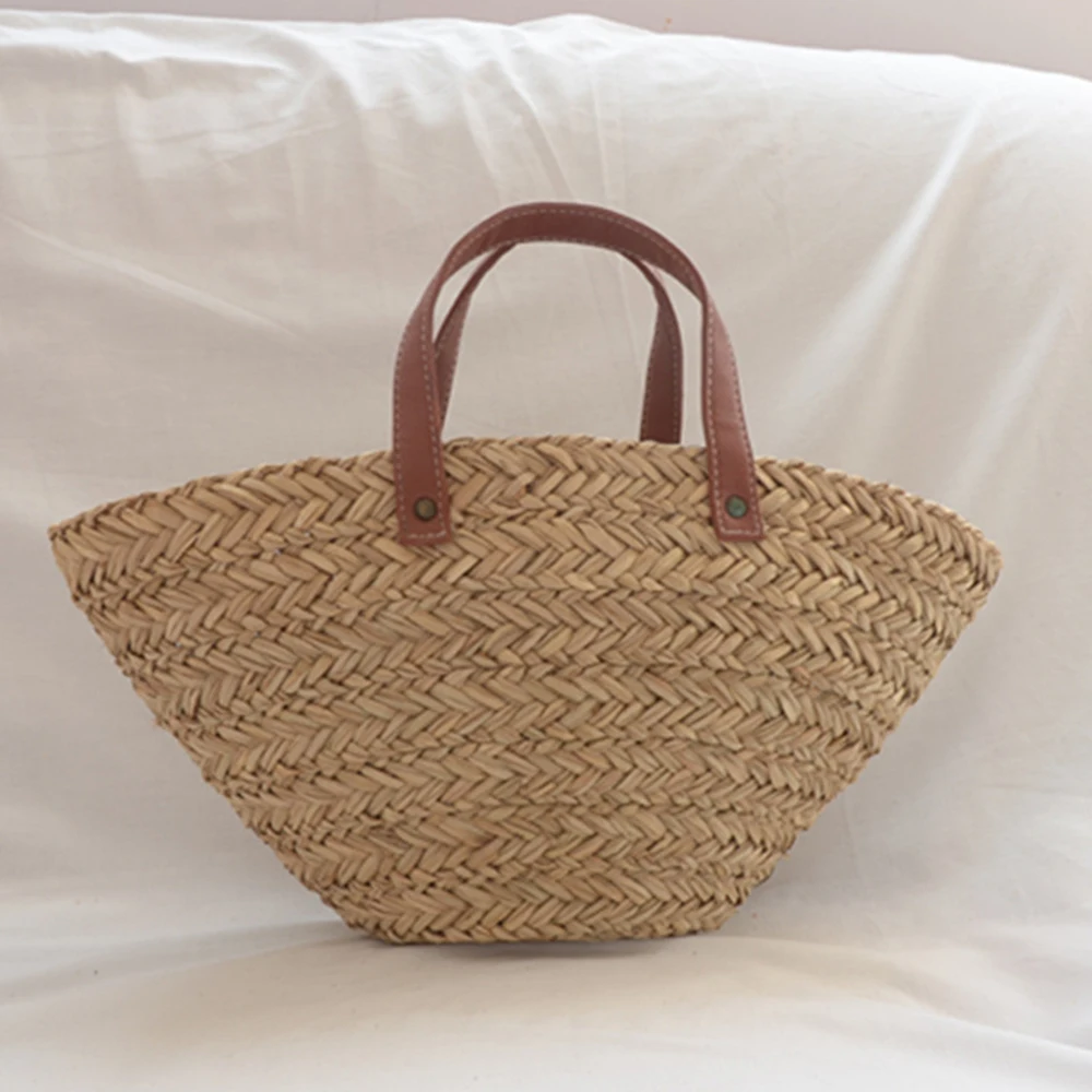 Woven Straw Bag - Boêmio palha rattan sacos para mulheres