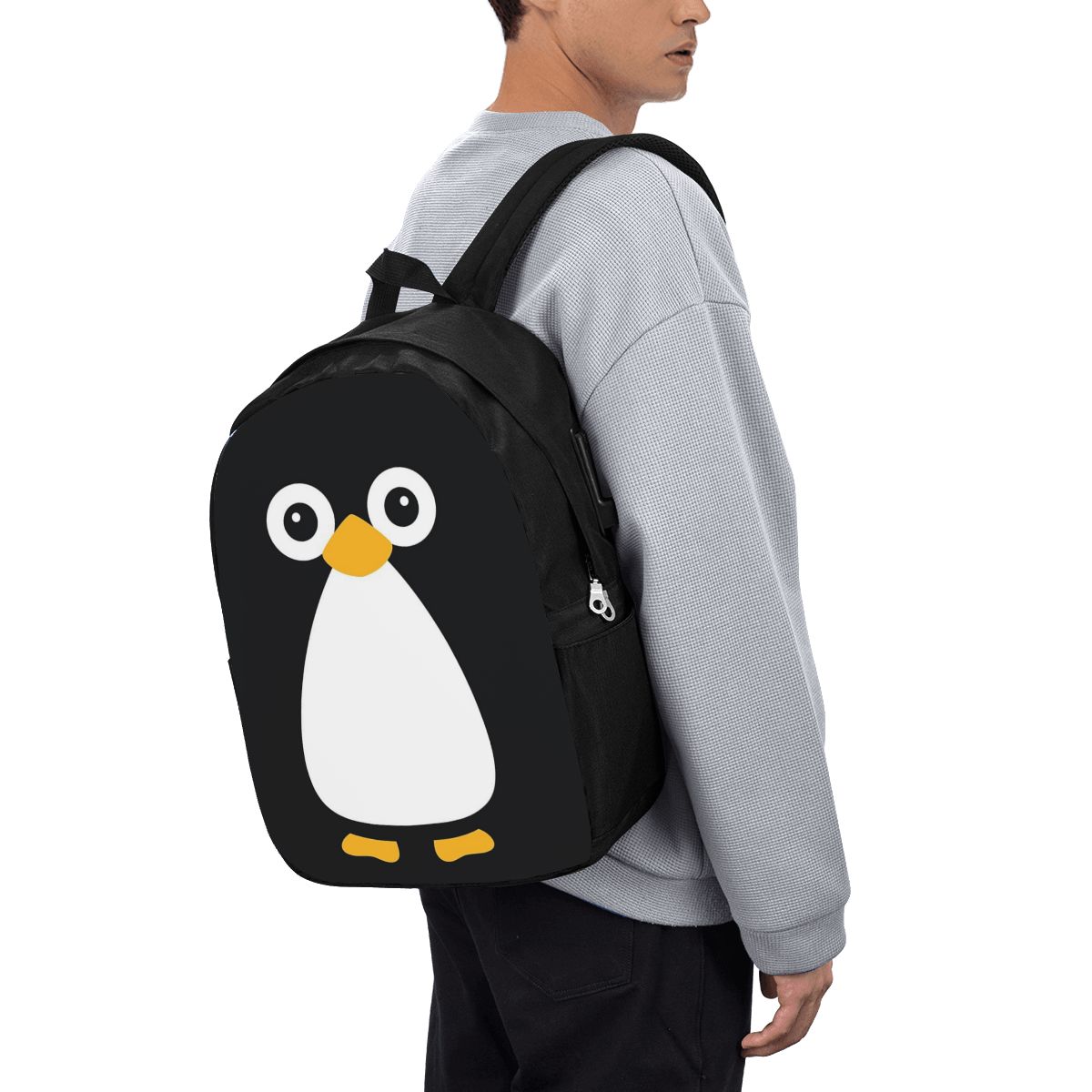 Women Bags For Laptop - Mochila fofa com estampa de pinguim,