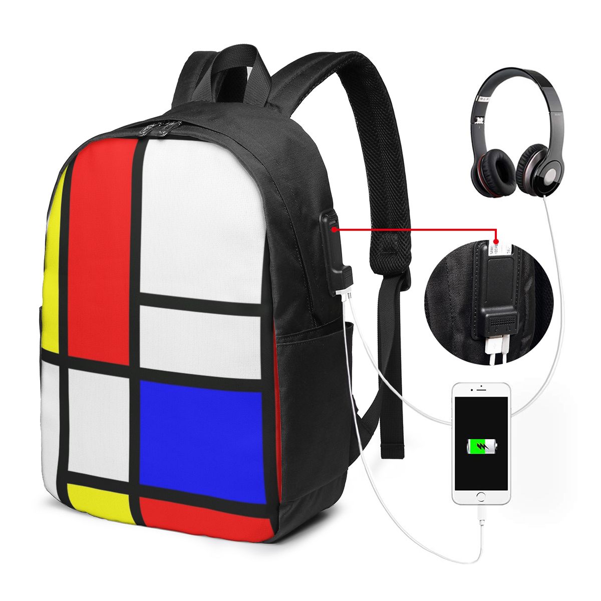 Mochila Piet Mondrian Composit - Women Bags For Laptop avaliação e preço
