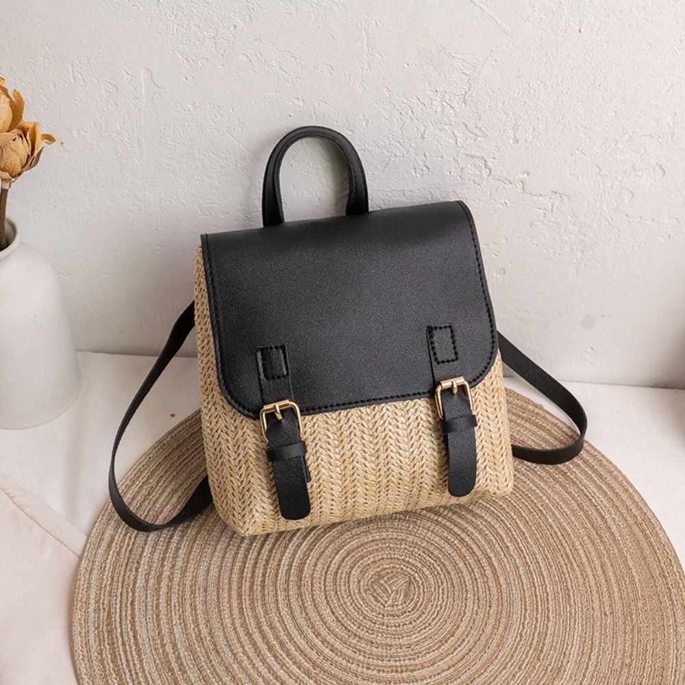 Bolsa Versátil em Couro PU, Mo - Woven Straw Bag avaliação e preço