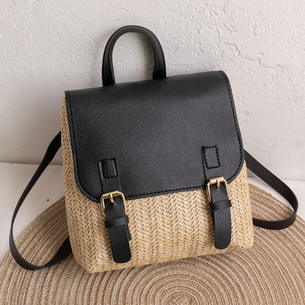 Bolsa Versátil em Couro PU, Mo - Woven Straw Bag avaliação e preço