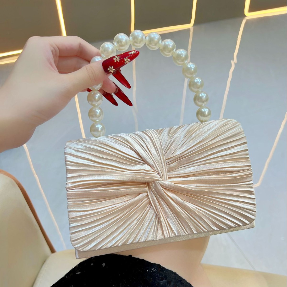 Bolsa de noite plissada luxuos - Women'S Evening Bags avaliação e preço