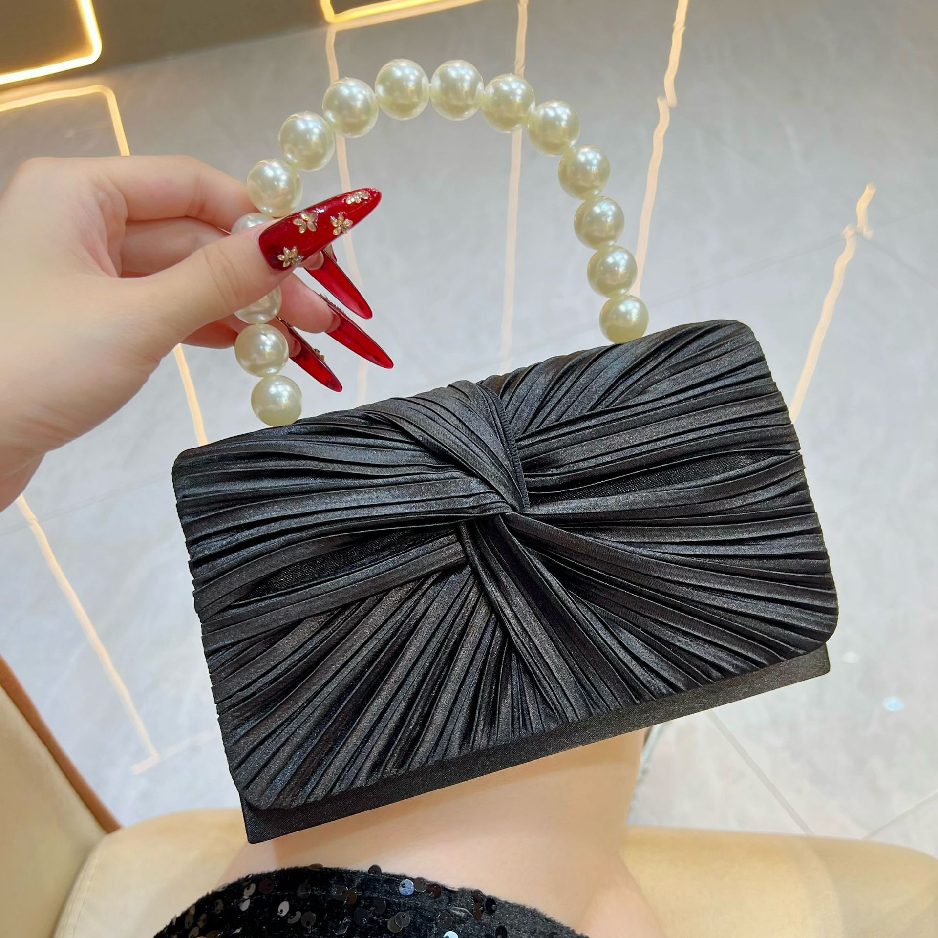 Bolsa de noite plissada luxuos - Women'S Evening Bags avaliação e preço