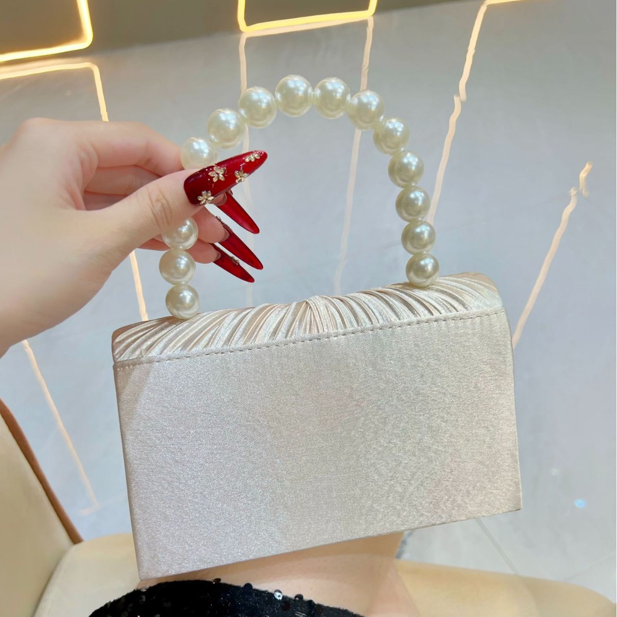 Bolsa de noite plissada luxuos - Women'S Evening Bags avaliação e preço