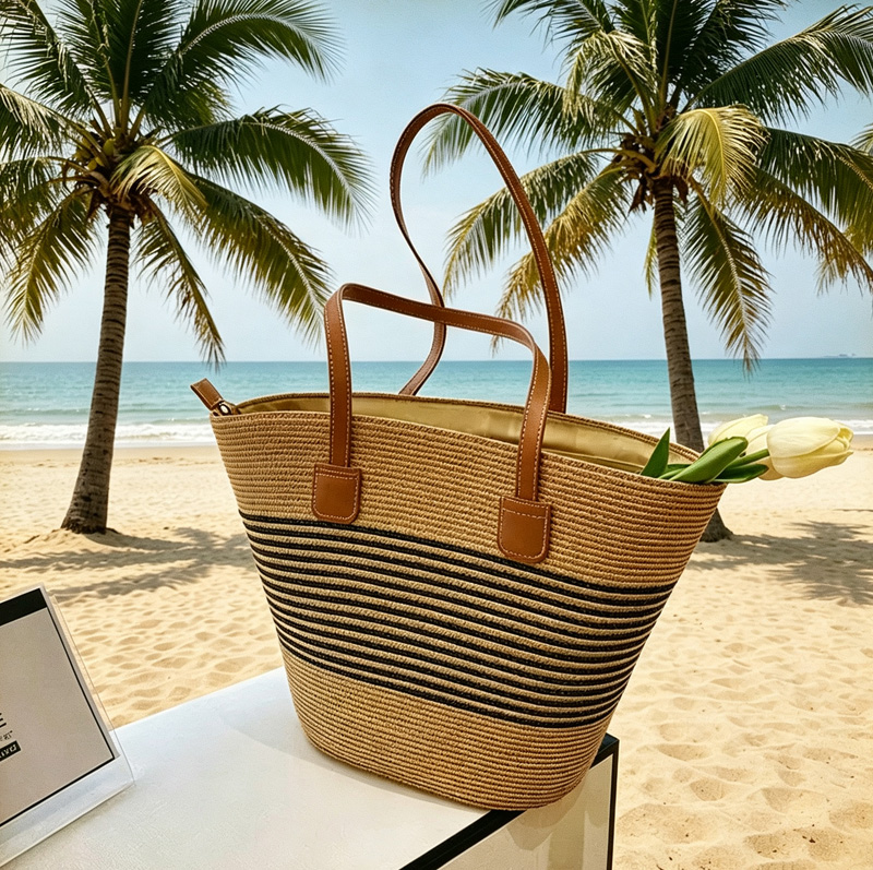 CLAREGQI Bolsa feminina listra - Woven Straw Bag avaliação e preço