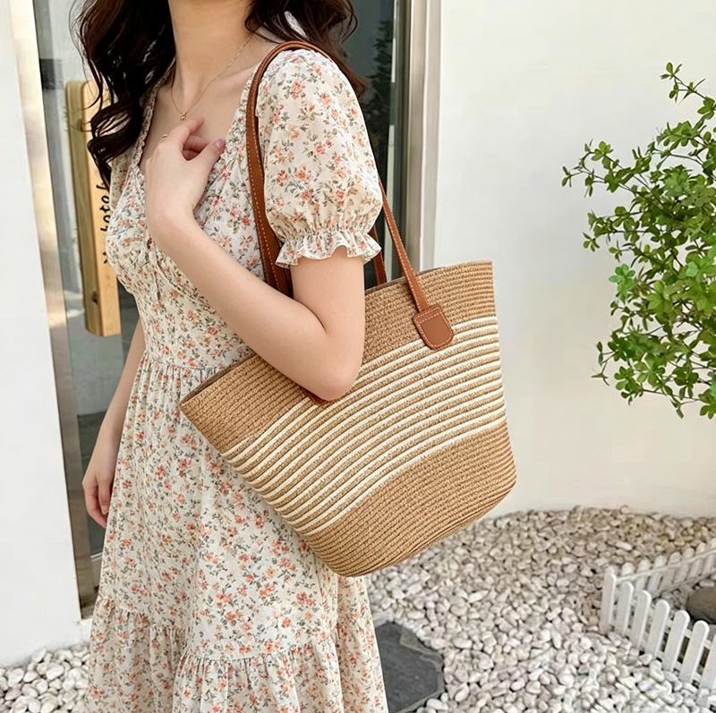 CLAREGQI Bolsa feminina listra - Woven Straw Bag avaliação e preço