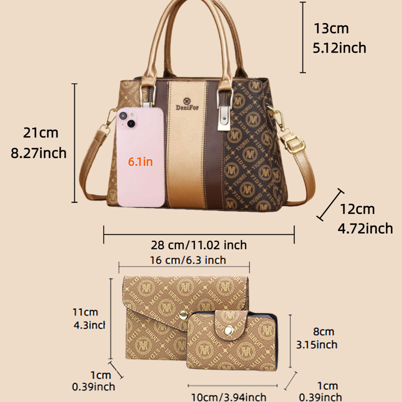 Conjunto de 3 peças de bolsas  - Women Bags Designer avaliação e preço