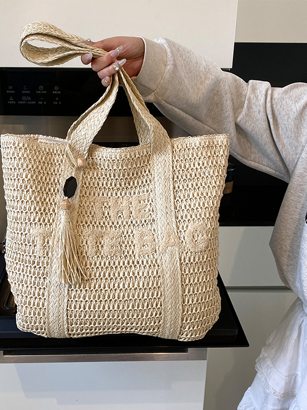 Bolsa de Praia de Verão Grande - Woven Straw Bag avaliação e preço