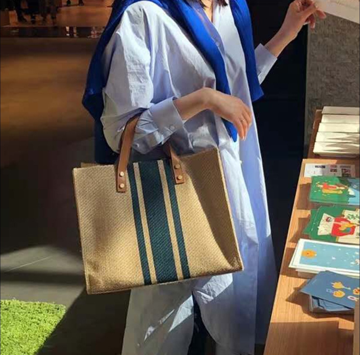 Nova Bolsa Tote de Lona Listra - Women Hand Bags For Office avaliação e preço