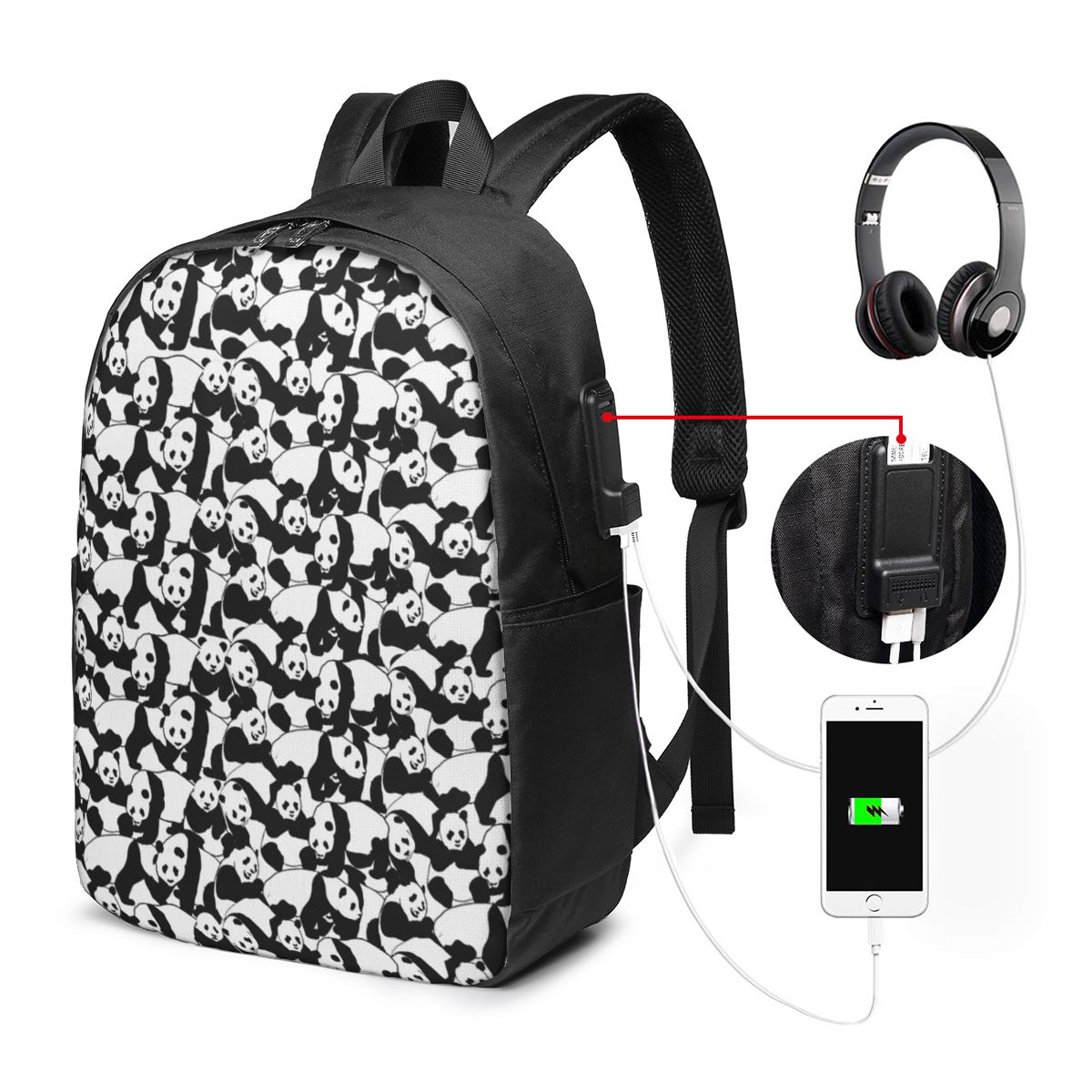Mochila com estampa de panda,  - Women Bags For Laptop avaliação e preço