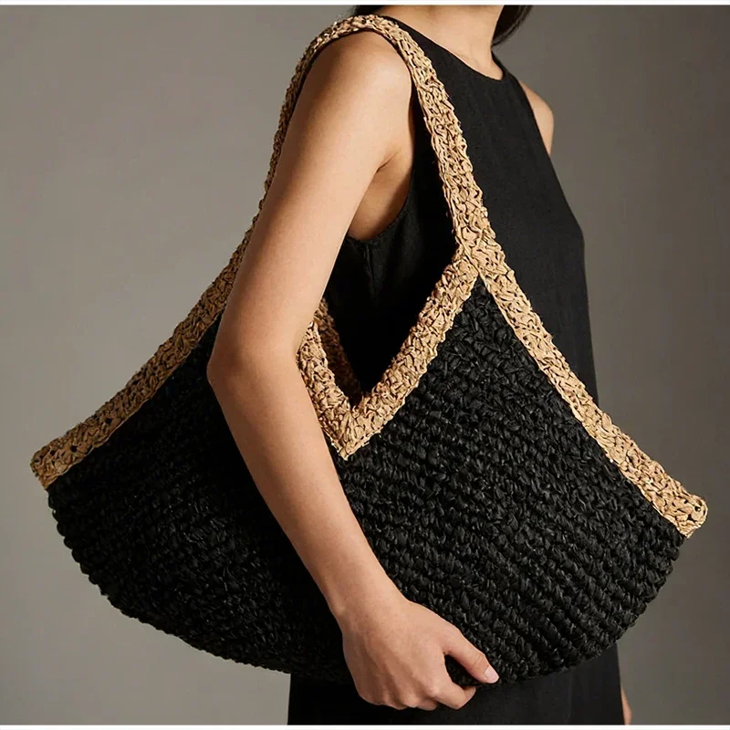 Nova Bolsa de Praia de Verão A - Woven Straw Bag avaliação e preço